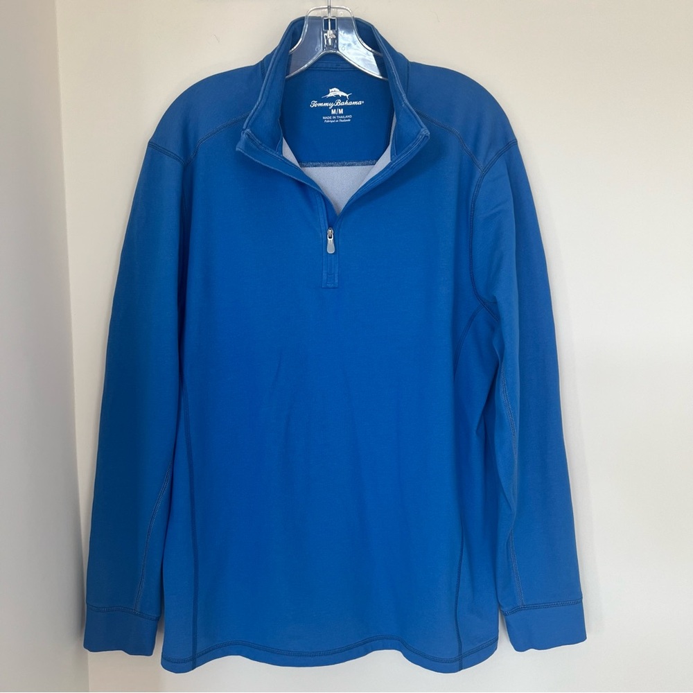 Tommy Bahama Shirt Mens M Long Sleeve Outdoors Golf Lightweight 1/4 Zip Polo